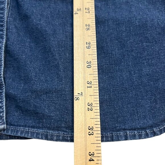 J. Jill Full‎ Snap Demin Spread Collar Long Sleeve Shirt Dress Size SP - Picture 7 of 10